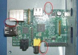 Extra image of Feet, Clips and mounting screw kit to mount a Rev 1 Raspberry Pi 1 on a '4D ATX/Mini ITX Case mounting bracket and backplate'